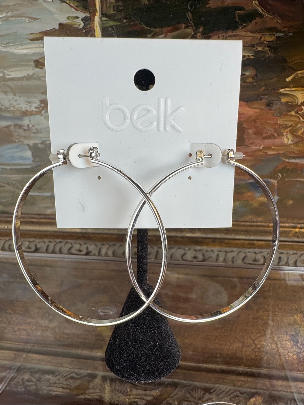0620-belk‎ Silver-Tone Large Hoop Earrings